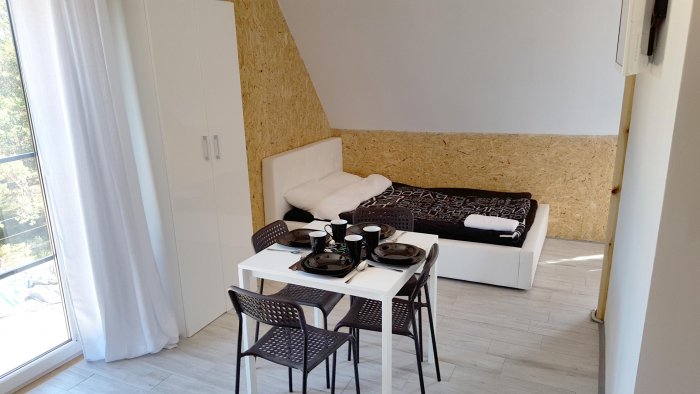 Apartament czteroosobowy studio z balkonem.