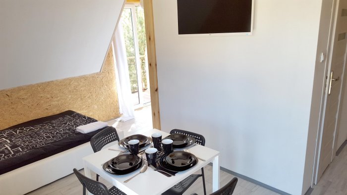 Apartament czteroosobowy studio z balkonem.